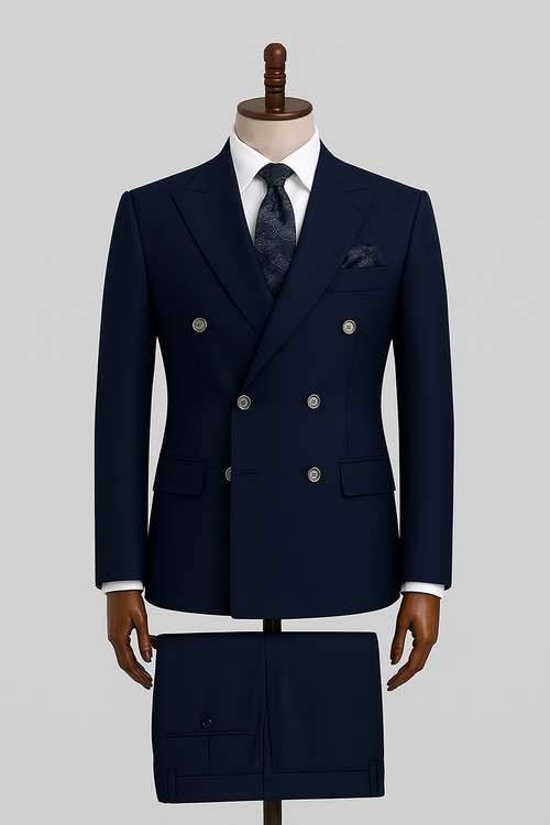 کت و شلوار مردانه دبل برست اندامی دوخت صنعتی