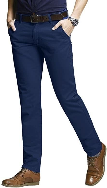 شلوار مردانه کتان کش رنگ سرمه ای